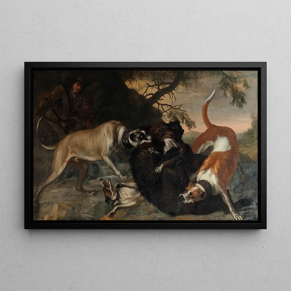 Jagd auf den Bären - David Klöcker Ehrenstrahl — gerahmtes Bild an der Wand