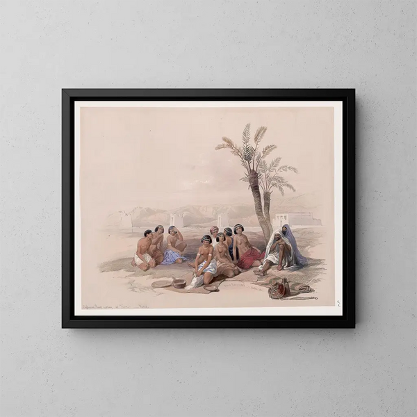 Esclaves abyssins se reposant à Korti, Nubie - David Roberts — quadro incorniciato alla parete