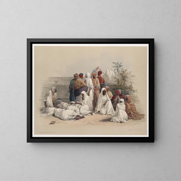 Nel mercato degli schiavi al Cairo - David Roberts — quadro incorniciato alla parete