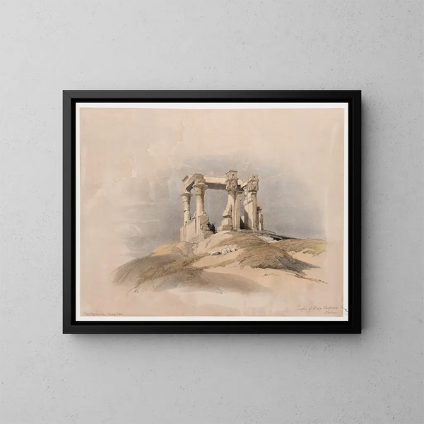 Tempel des Wady Kardassy Qirts in Nubien - David Roberts — gerahmtes Bild an der Wand