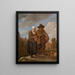 Vecchia signora con un braciere e un suonatore di violino a ruota - David Teniers — quadro incorniciato alla parete