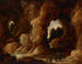 Una grotta con figure, un cervo e una cicogna - David Teniers il Giovane — vista dell’opera