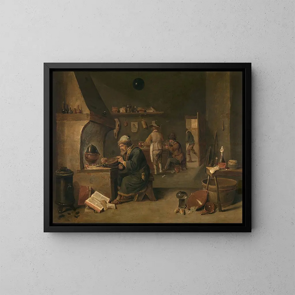 Alchimiste - David Teniers der Jüngere — gerahmtes Bild an der Wand