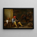 Bauernbild in einer Taverne, der seine Pfeife anzündet - David Teniers der Jüngere — gerahmtes Bild an der Wand