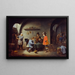 Spielszenen in einer Gaststätte - David Teniers der Jüngere — gerahmtes Bild an der Wand