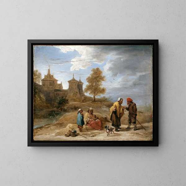 Gitanes im Landschafts-Gemälde - David Teniers der Jüngere — gerahmtes Bild an der Wand