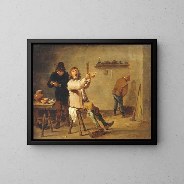 La Chanson de la boisson - David Teniers il Giovane — quadro incorniciato alla parete