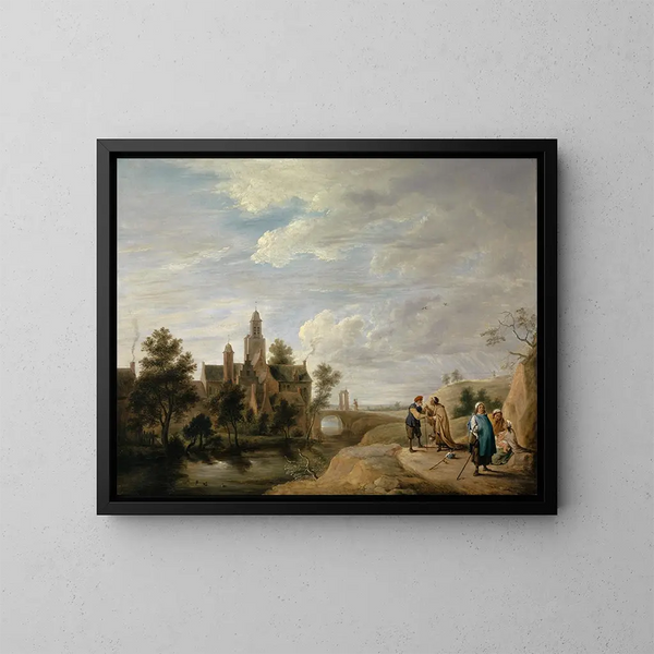 Paesaggio con figure di staffage - David Teniers il Giovane — quadro incorniciato alla parete