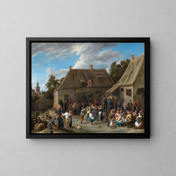 Fête des paysans - David Teniers le Jeune — gerahmtes Bild an der Wand