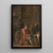 Bauern beim Rauchen in einer Gaststätte - David Teniers der Jüngere — gerahmtes Bild an der Wand