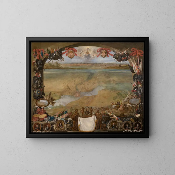 La città di Valenciennes - David Teniers il Giovane — quadro incorniciato alla parete