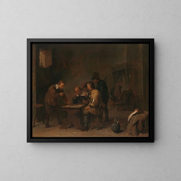 I giocatori - David Teniers il Giovane — quadro incorniciato alla parete
