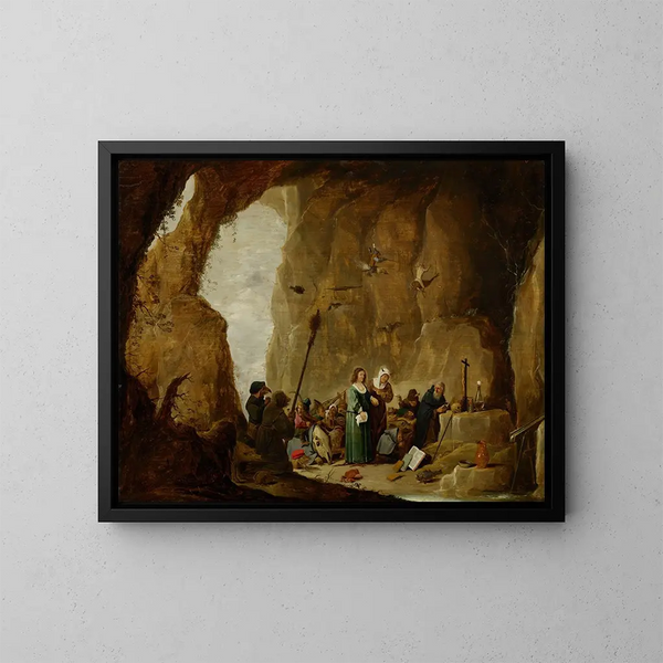 La Tentazione di Sant'Antonio - David Teniers il Giovane — quadro incorniciato alla parete