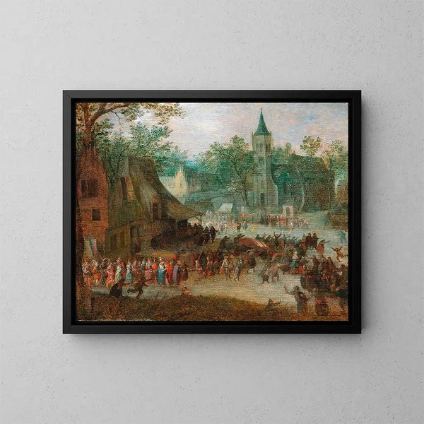 Eine Dorffest - David Vinckboons — gerahmtes Bild an der Wand