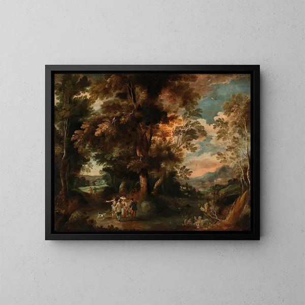 Ein bewaldetes Landschaft mit Reisenden - David Vinckboons — gerahmtes Bild an der Wand