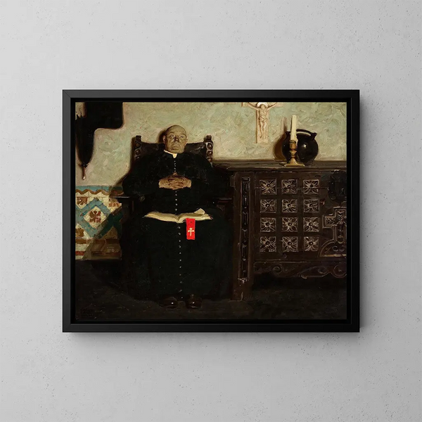 Priester in einer spanischen Stadt - Dean Cornwell — gerahmtes Bild an der Wand