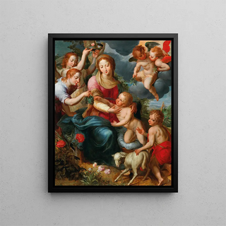 Denys Calvaert - The Virgin and Child with the Infant Saint John the Baptist surrounded by angels.webp