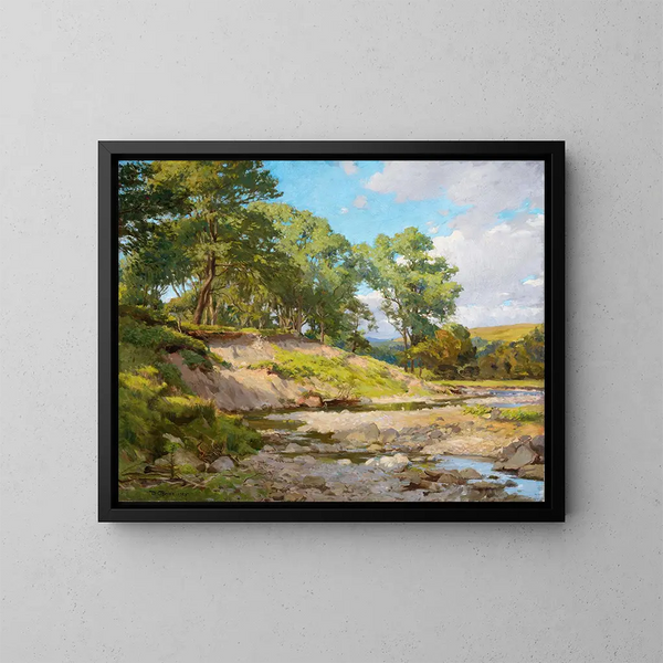 Der Park der Hirsche von Powerscourt - Dermod O'Brien — gerahmtes Bild an der Wand