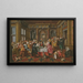 a joyful company in a sumptuous interior with musicians and backgammon players - Dirck Hals — framed artwork on a wall