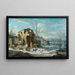 Winterlandschaft mit einer eleganten Gesellschaft in Schlitten, gezogen von Pferden - Dirck Maas — gerahmtes Bild an der Wand