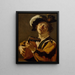 Der Lautenspieler - Dirck van Baburen — gerahmtes Bild an der Wand