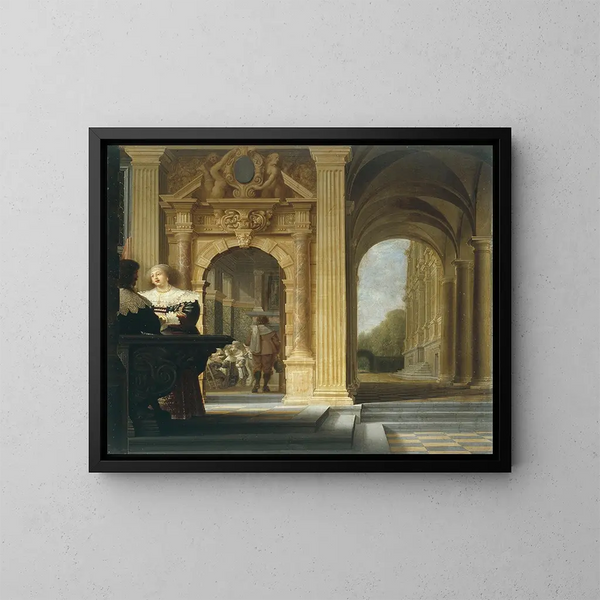 Scène galante dans un palais - Dirck van Delen — quadro incorniciato alla parete