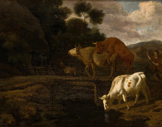 Dirck van Bergen - Cows on a Footbridge.webp