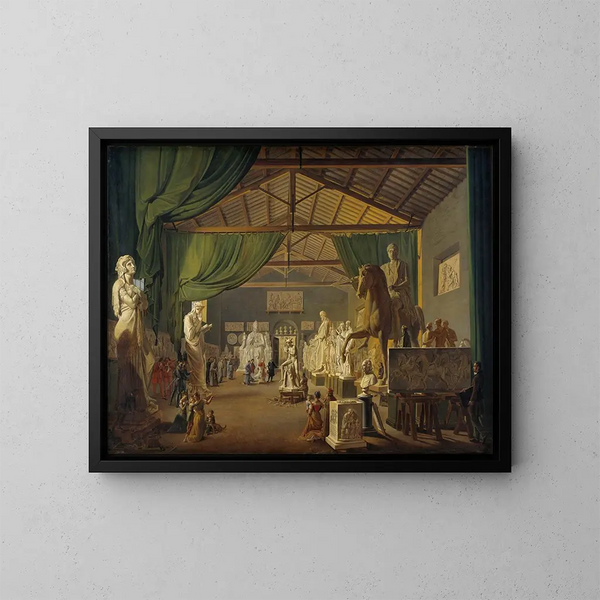 Besuch von Papst Leo XII in den Werkstätten von Thorvaldsen auf der Piazza Barberini, 18. Oktober 1896 - Ditlev Martens — gerahmtes Bild an der Wand
