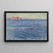 Meereslandschaft mit Boot und Klippe - Dodge MacKnight — gerahmtes Bild an der Wand