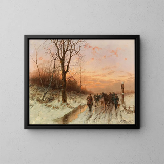 Dsir Thomassin - Returning Home From The Hunt At Sunset.webp