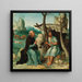 Saint Paul Eremit und Saint Antoine Abt ernährt durch eine Krähe - Niederländische Schule — gerahmtes Bild an der Wand