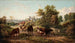 Landscape painting of the area near Hereford Cathedral and the Wye River - E. R. van Hampe — artwork view
