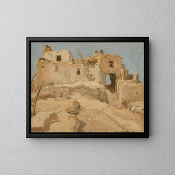Arcade Hopi, Walpi, Arizona - Eanger Irving Couse — gerahmtes Bild an der Wand