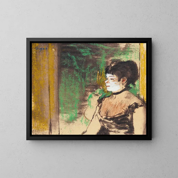 Chanteuse de café-concert - Edgar Degas — gerahmtes Bild an der Wand