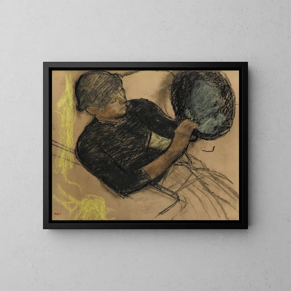 Bei der Hutmacherin - Edgar Degas — gerahmtes Bild an der Wand