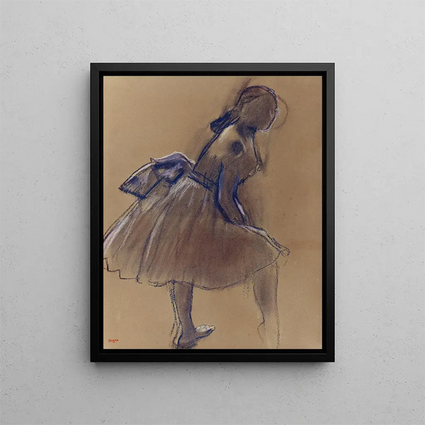 Tänzerin im Profil stehend - Edgar Degas — gerahmtes Bild an der Wand