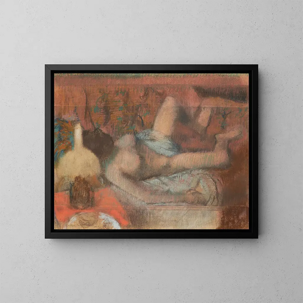 Frau nackt liegend - Edgar Degas — gerahmtes Bild an der Wand