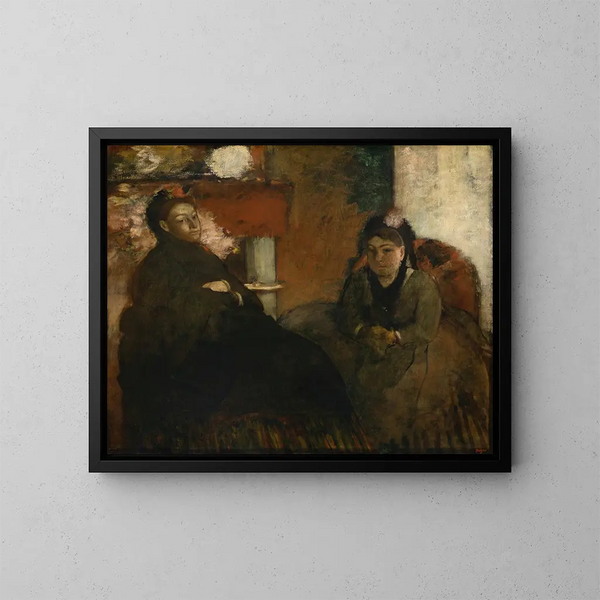 Portrait von Mme Lisle und Mme Loubens - Edgar Degas — gerahmtes Bild an der Wand