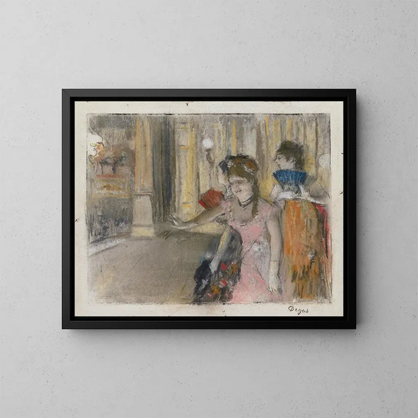 Sänger auf der Bühne - Edgar Degas — gerahmtes Bild an der Wand
