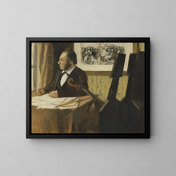 Der Cellist Pilet - Edgar Degas — gerahmtes Bild an der Wand