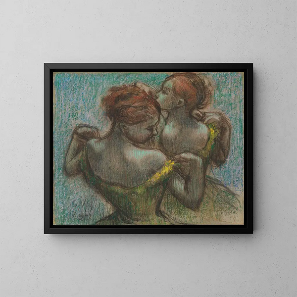 Zwei Tänzerinnen im Profil - Edgar Degas — gerahmtes Bild an der Wand