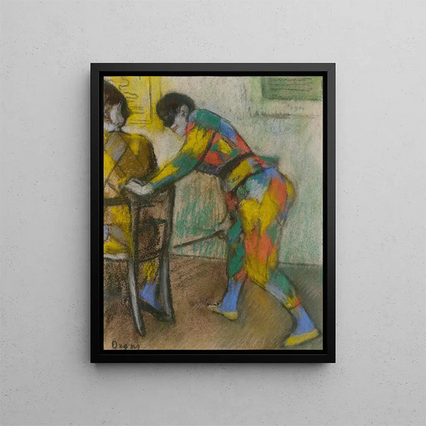 Zwei Harlekin - Edgar Degas — gerahmtes Bild an der Wand