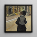 Donna vista di schiena, visita a un museo - Edgar Degas — quadro incorniciato alla parete