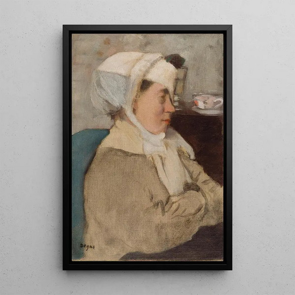 Frau mit Verband - Edgar Degas — gerahmtes Bild an der Wand