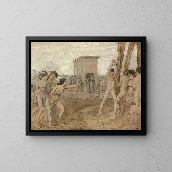 Giovani ragazze spartane che sfidano i ragazzi - Edgar Degas — quadro incorniciato alla parete