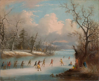 Edmund C Coates - Indians Playing Lacrosse on the Ice.webp