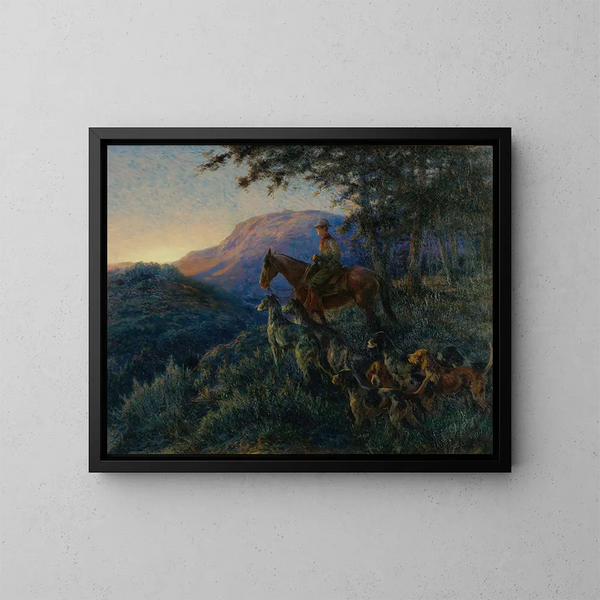 Approfittare del tramonto dopo una lunga giornata di caccia - Edmund Henry Osthaus — quadro incorniciato alla parete