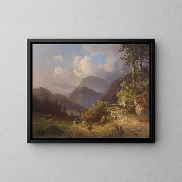 La giovane capra guardiana - Edmund Mahlknecht — quadro incorniciato alla parete