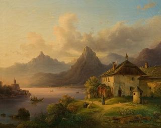 Edmund Mahlknecht - Landschaft mit Bergsee.webp