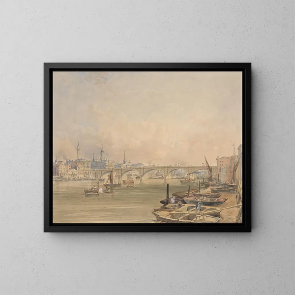 Eine Ansicht der London Bridge - Edmund Walker — gerahmtes Bild an der Wand